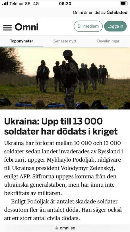 Ukrainsk Soldatdödsiffra