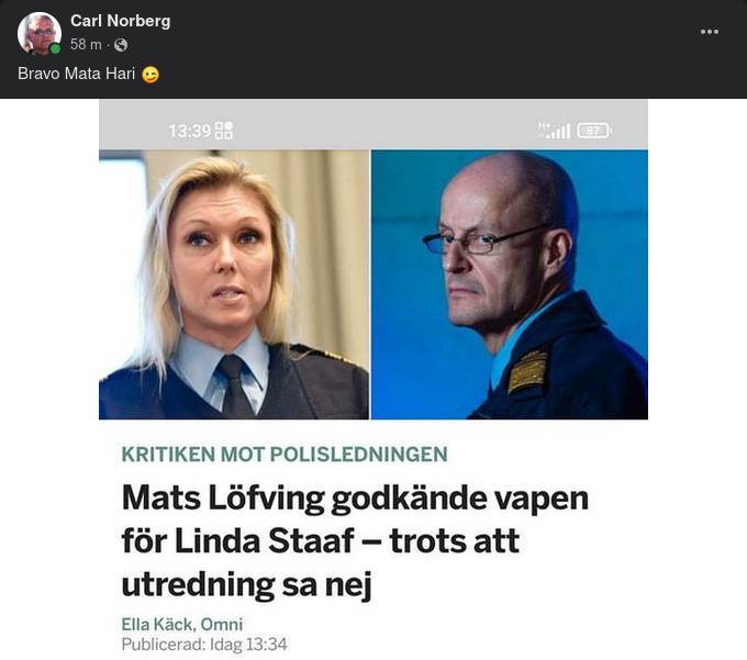 Vapen Till Staaf Trots Utredningsnej - Löfving Omplaceras