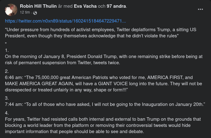 Lite Mer Om Twitters Trumpbehandling