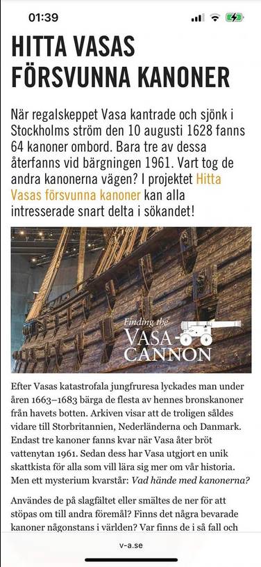Vasas Försvunna Kanoner