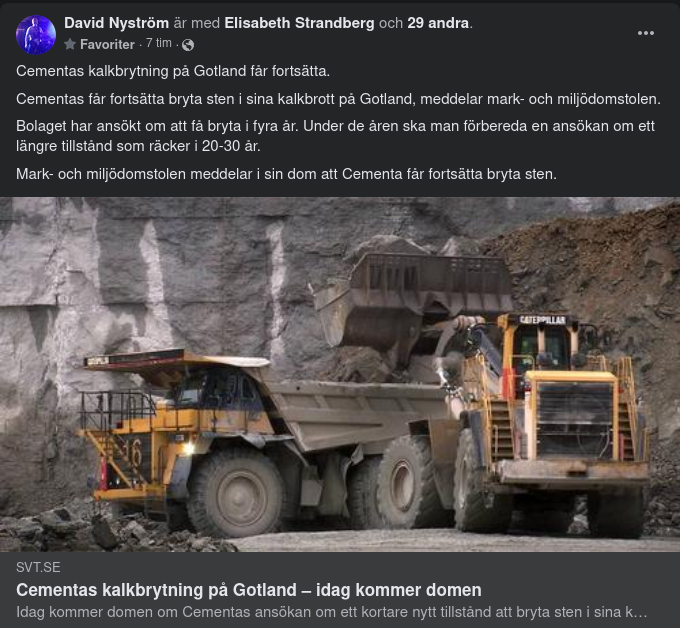 Fortsatt Brytning För Cementa