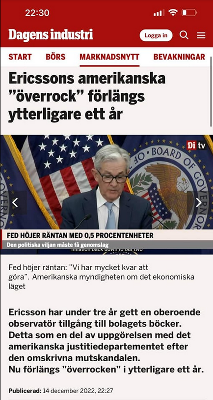 Ericsson Under Fortsatt Översyn Ett År Till