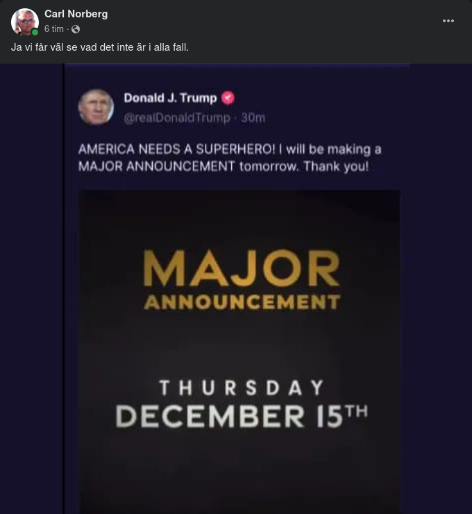 Trump Vill Se En Superhjälte