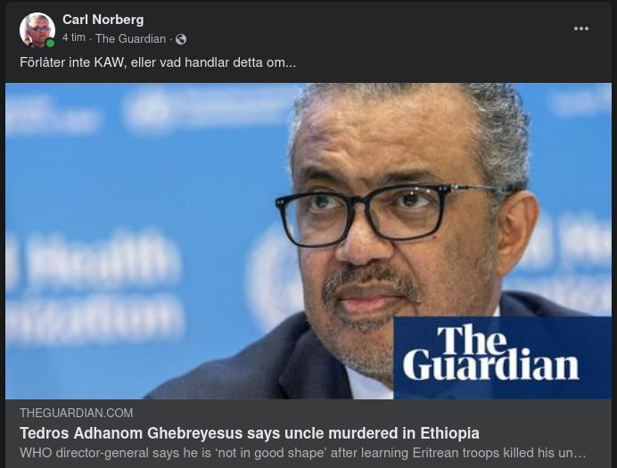 Tedros Släkting Mördad I Etiopien