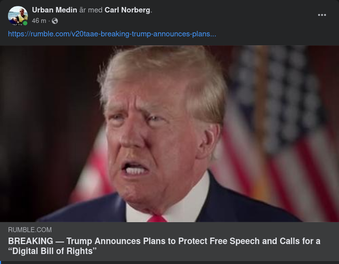 Trump Annonserar Digital Yttrandefrihetsinitiativ