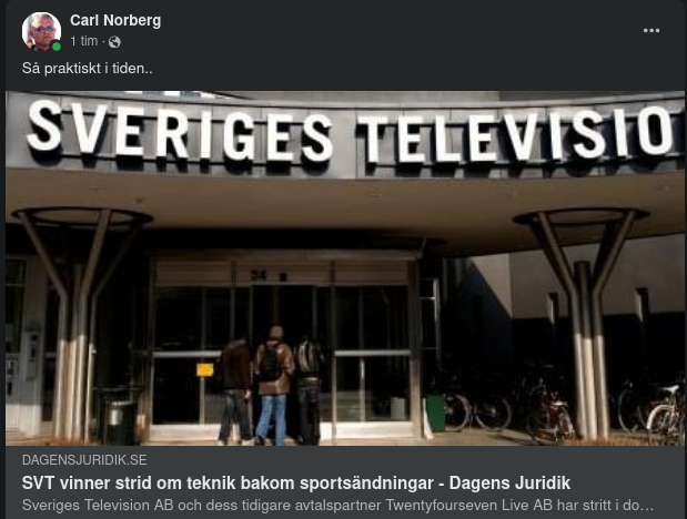 Sportsändningsteknikstridsvinnande SVT