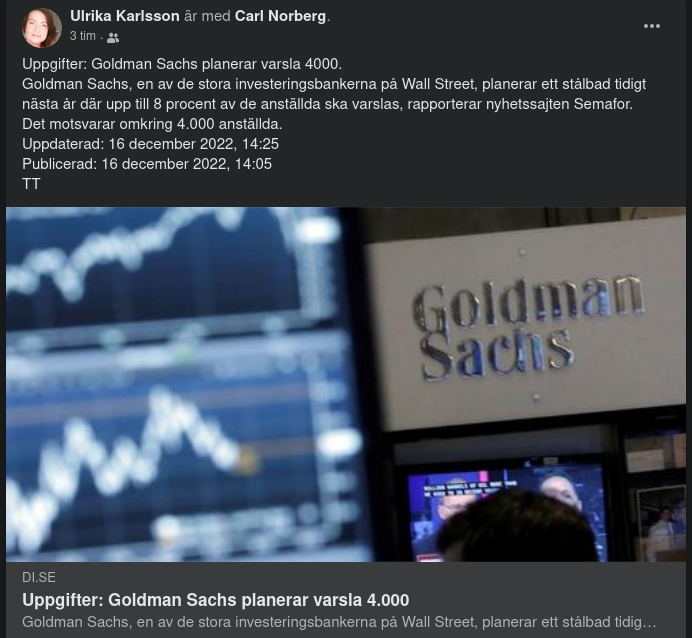 Goldman Sachs Planerar 4000 Avsked