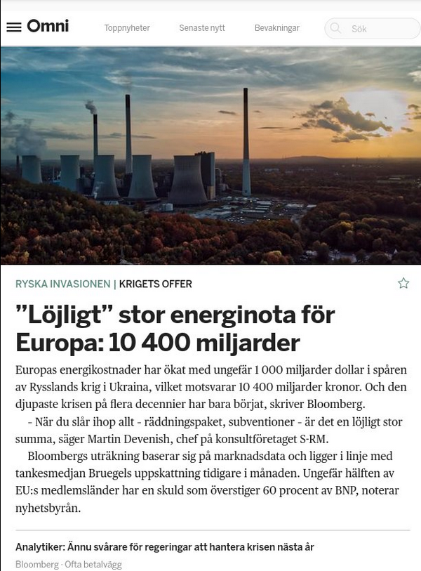 Löjligt Stor Europeisk Energinota