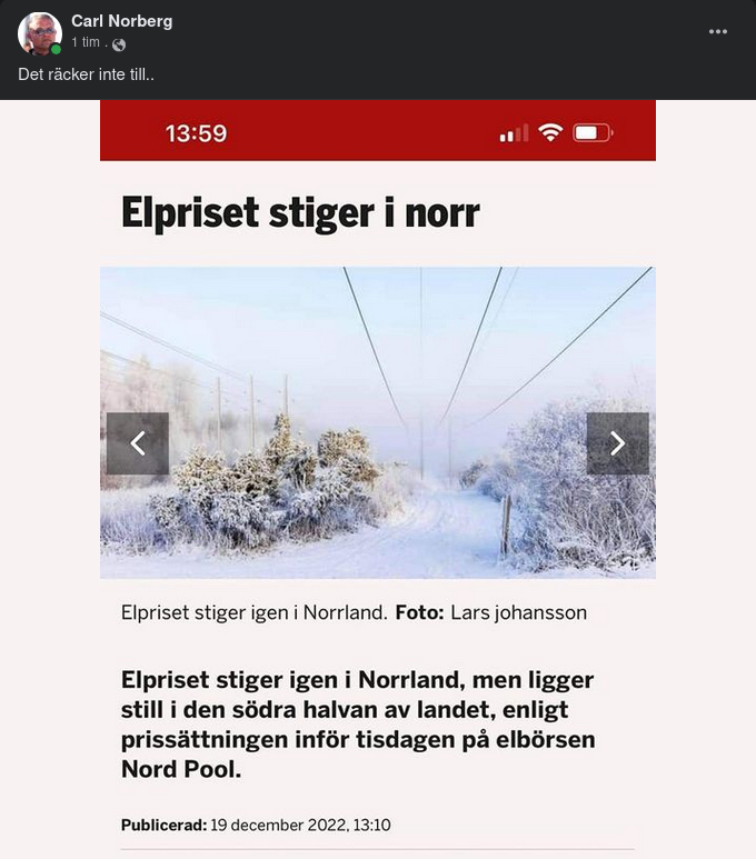 Nordligt Stigande Elpris