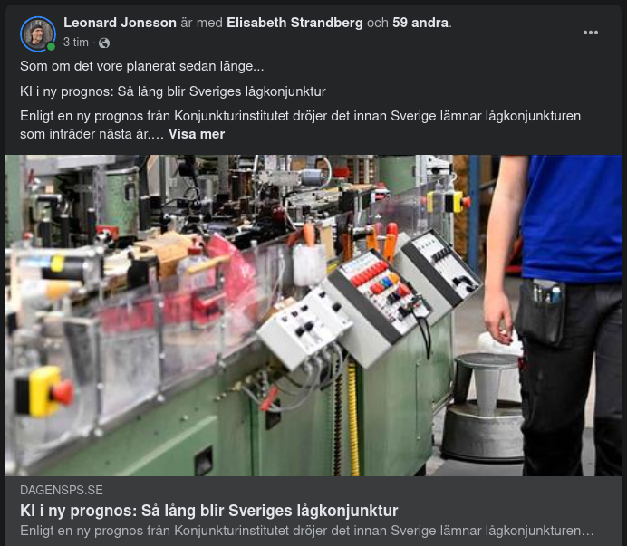 Lågkonjunktursprognostiserande Svenskt Konjunkturinstitut