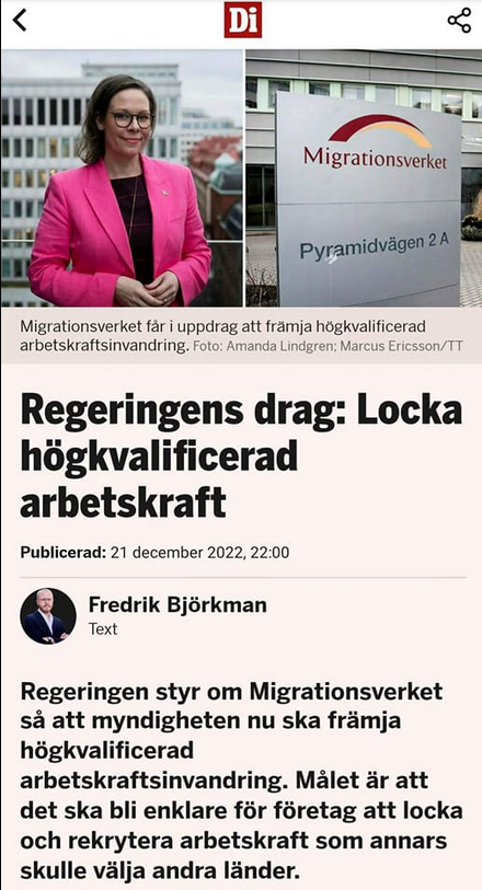 Högkvalificerad Arbetskraftsinvandringslockande Regering