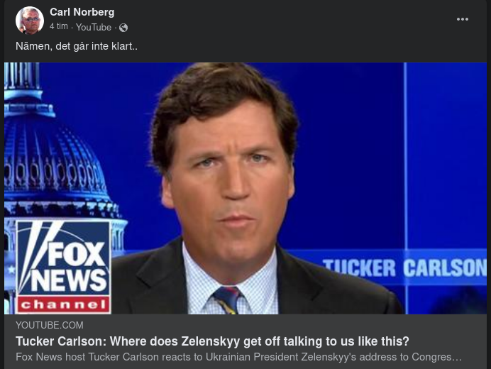 Tucker Om Zelenskysnack