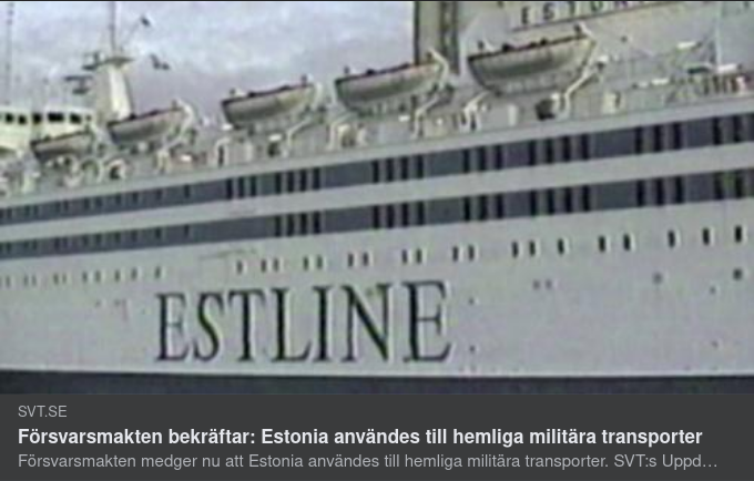 Försvarsmakten Bekräftar Hemliga Militära Transporter På Estonia