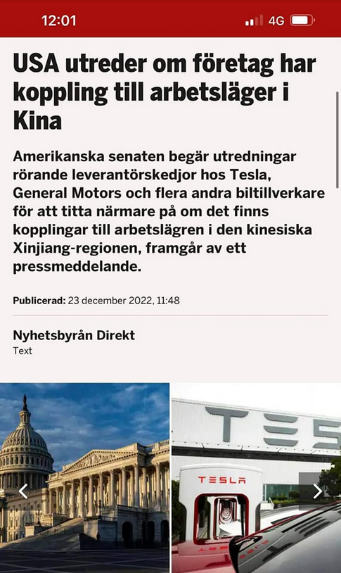 USA Utreder Kinesiska Arbetslägerskopplingar
