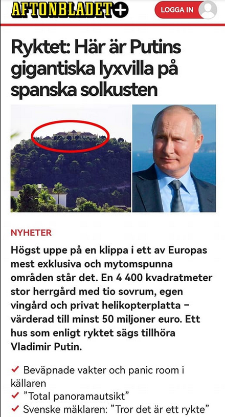 Putinrykte I Aftonslasket