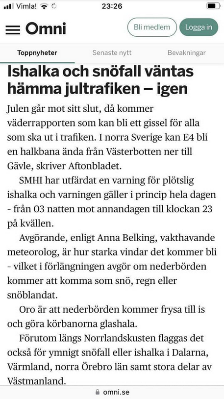 Temperaturer & Trafikväder