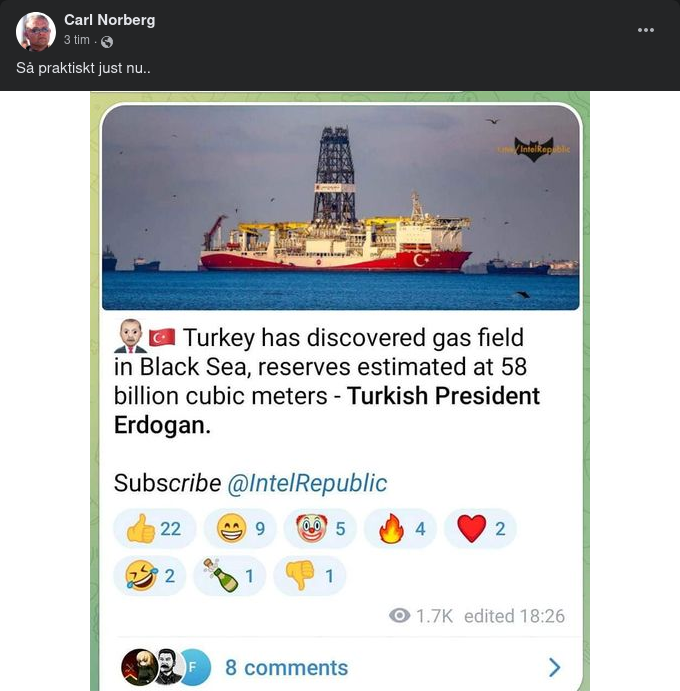 Turkiet Hittar Gasfält
