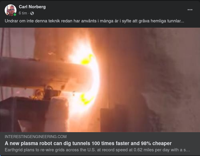 Plasmarobot För Tunnelgrävning