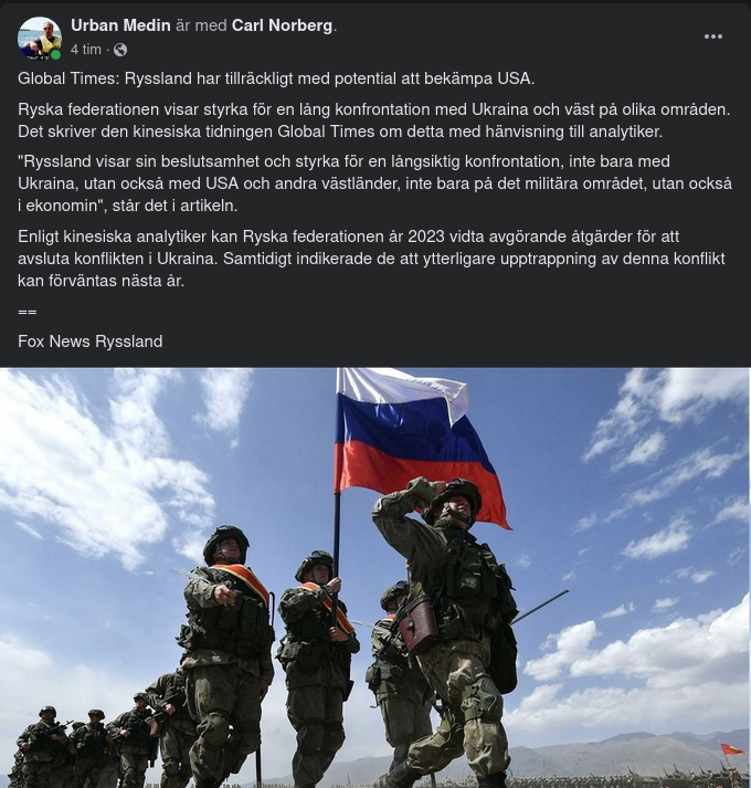 Kina Om Rysk Potential, Beslutsamhet & Styrka