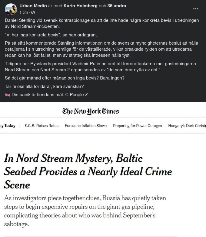 Nord Stream 2 Sabotaget & Sverige