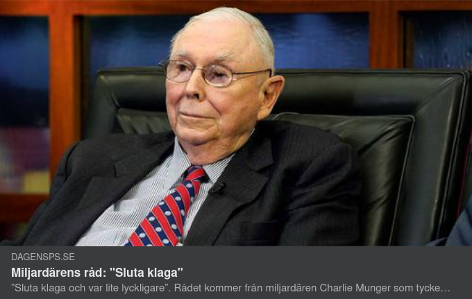 Sluta Klaga Råder Miljardären