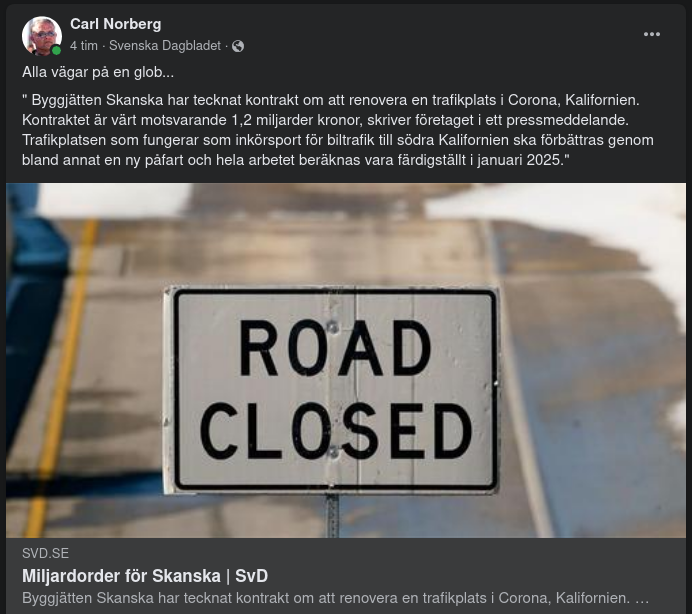 Skanska Renoverar Trafikplats Corona I Kalifornien