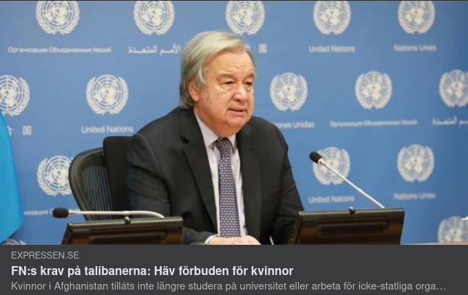FN Kräver Talibanskt Förbudshävande