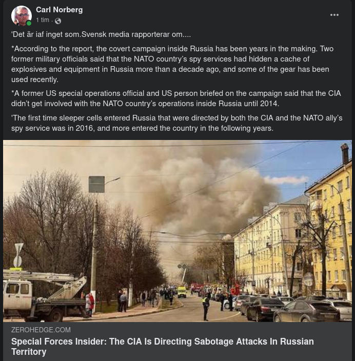 Sabotagedirigerande CIA På Ryskt Territorium