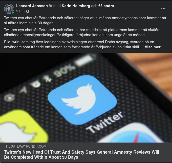 Allmän Twitteramnesti Inom Ungefär 30 Dagar