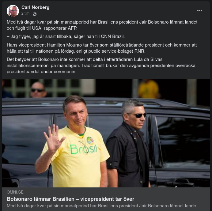 Bolsonaro Till USA