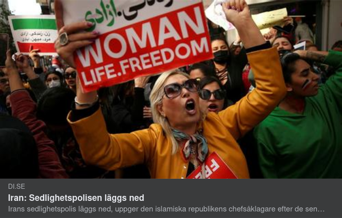 Iran Lägger Ned Sedlighetspolisen