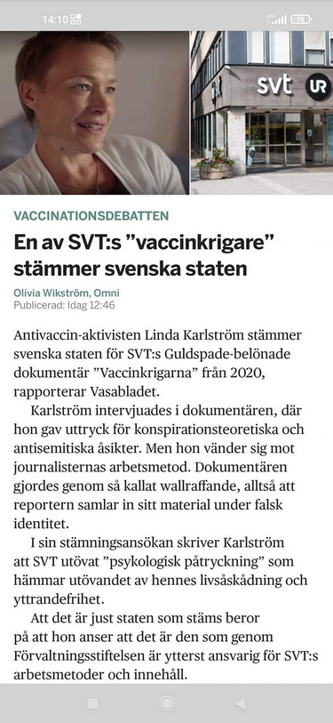 Vaccinkrigande Statsstämning