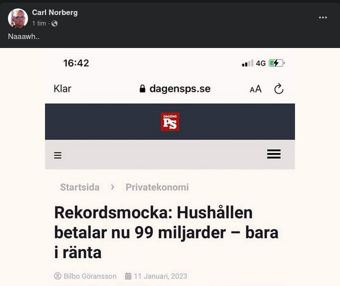 99 Miljarder I Hushållsräntekostnad