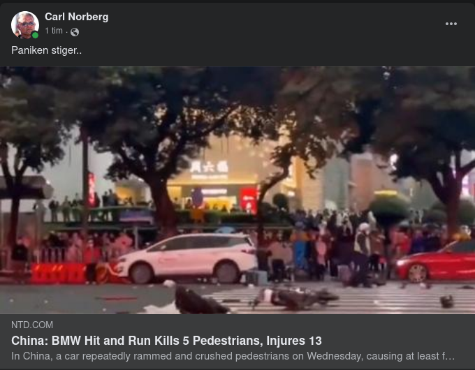 BMW Mejar Ner Fotgängare I Kina