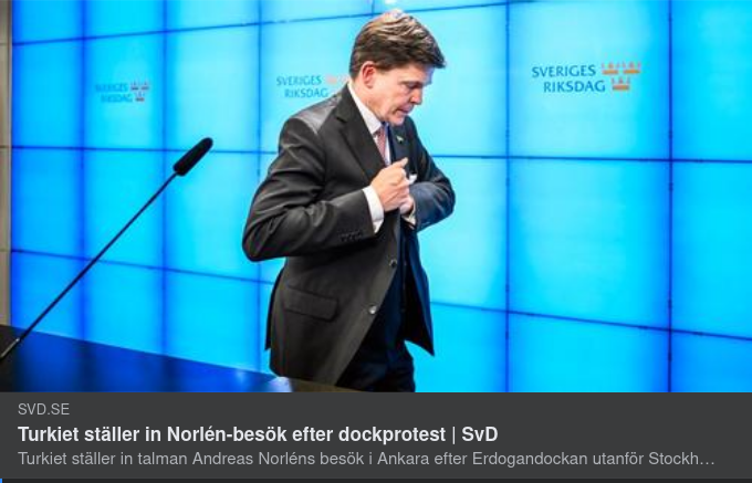 Turkiet Ställer In Norlén-Besök Efter Dockupphängning
