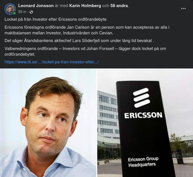 Locket På Om Ericssons Ordförandebyte