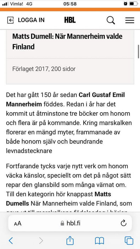 Känsloväckande Mannerheim