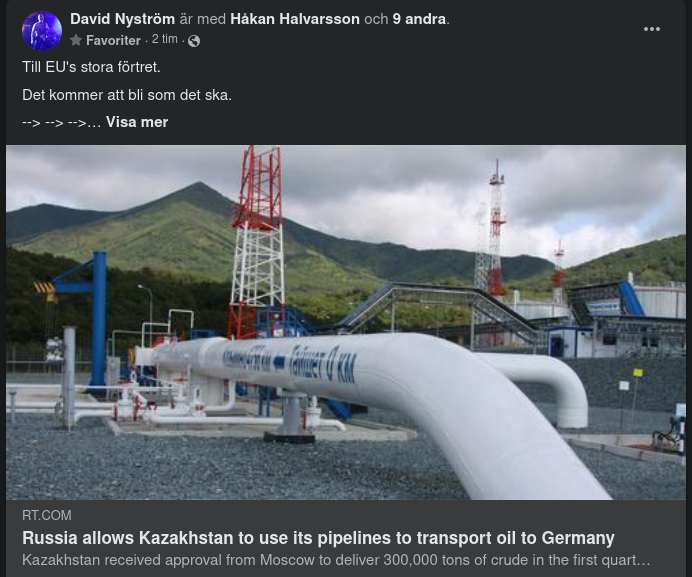 Ryssland Upplåter Ledningar Åt Kazakstan För Oljeleverans Till Berlin