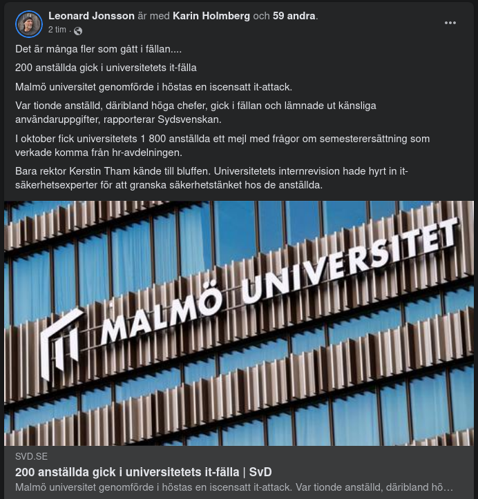Säkerhetstänkande Universitetsanställda