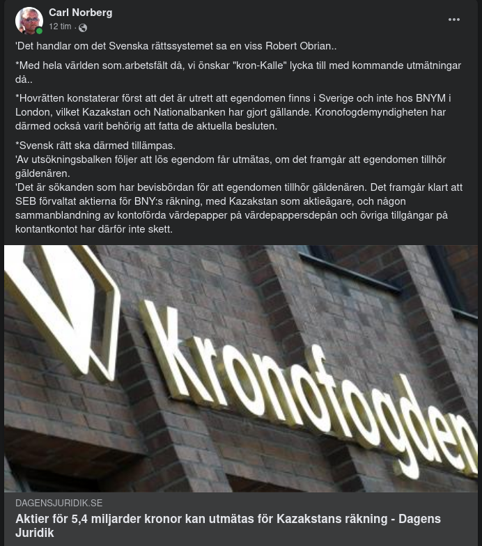 Det Svenska Rättssystemet & Kazakstan