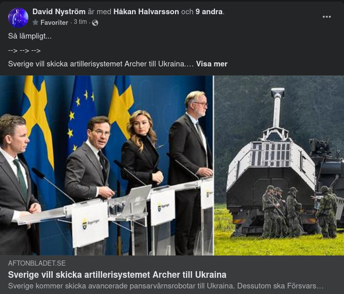 Sverige Vill Skicka Vapen Ryssland Lovar Att Förstöra