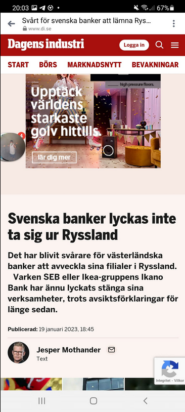 Svenska Banker Fast I Ryssland