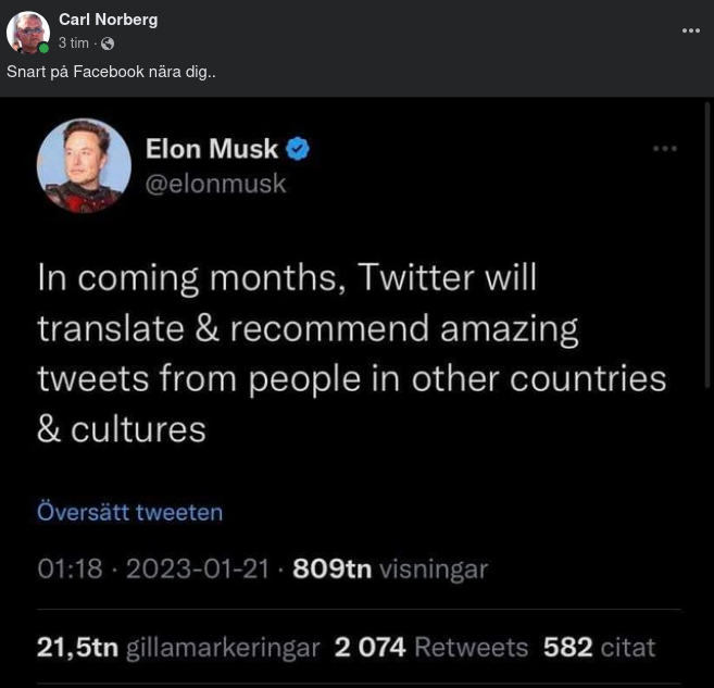 Twitter Översätter & Rekommenderar