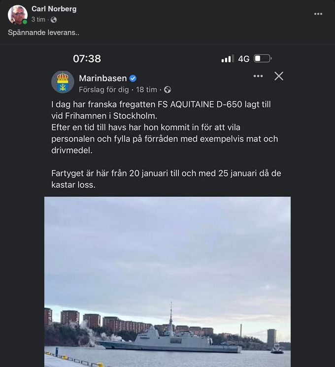 Fransk Fregatt I Frihamnen