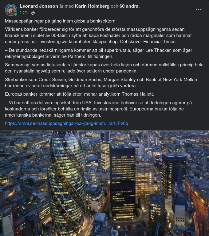 Massuppsägningar Inom Globala Banksektorn