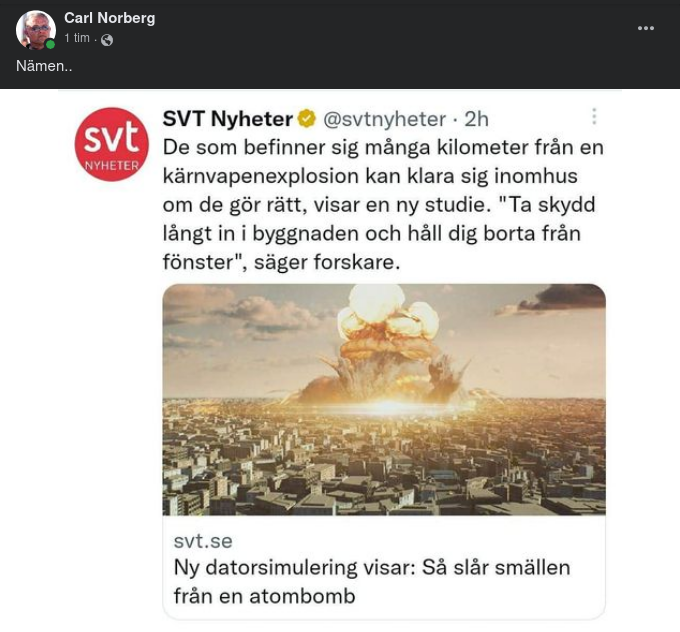 SVT Atombombsskyddsinformerar