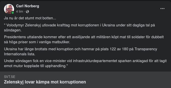 Korruptionsbekämpningslovande Zelensky