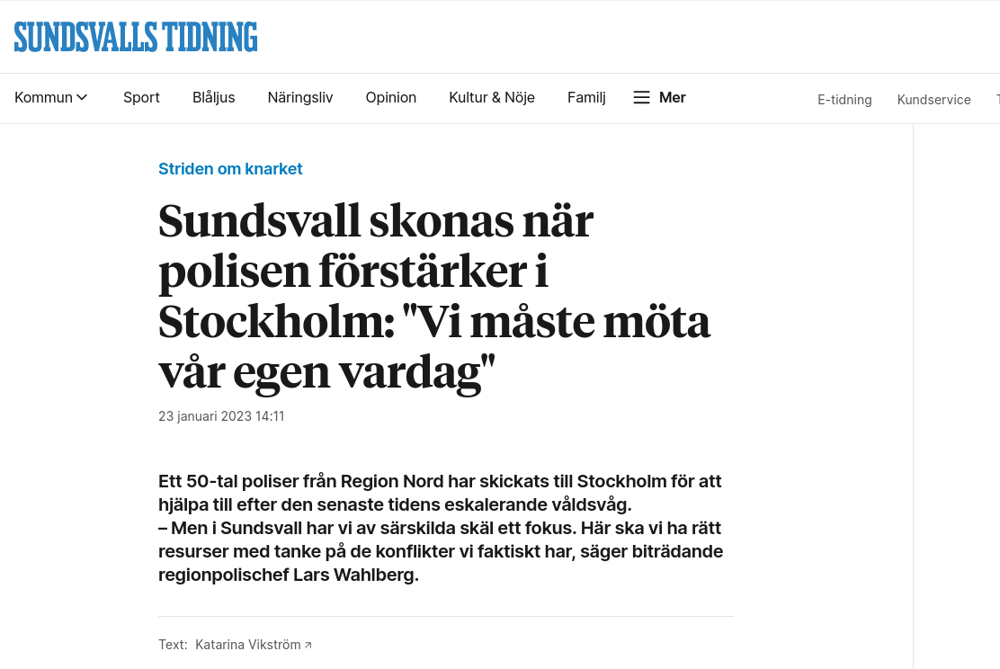 Sundsvall Behåller Sina Poliser När Stockholm Mobiliserar