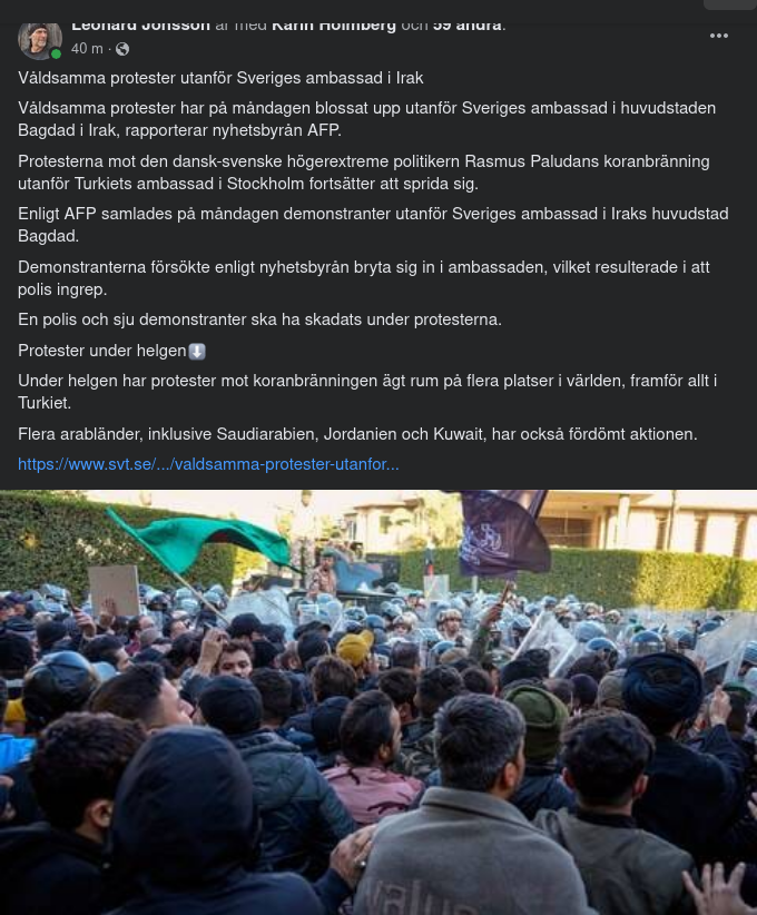 Svensktillåten Koranbränning Impopulär Även I Irak