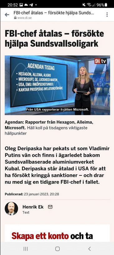 FBI-Chef Åtalad För Sundsvallsoligarkshjälp